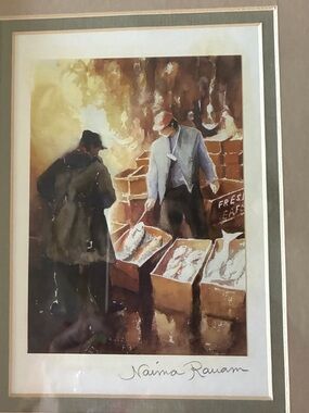 New York fish market photo signed by Naima Rauam